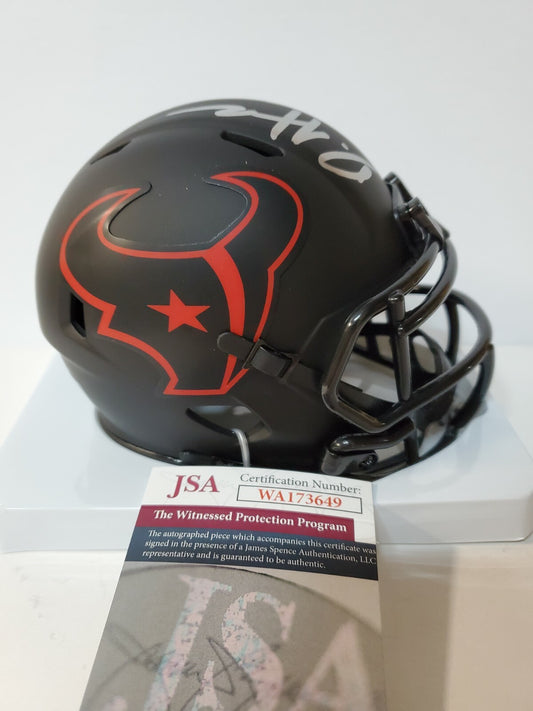 Houston Texans Daesean Hamilton Signed Inscribed Eclipse Mini Helmet Jsa Coa