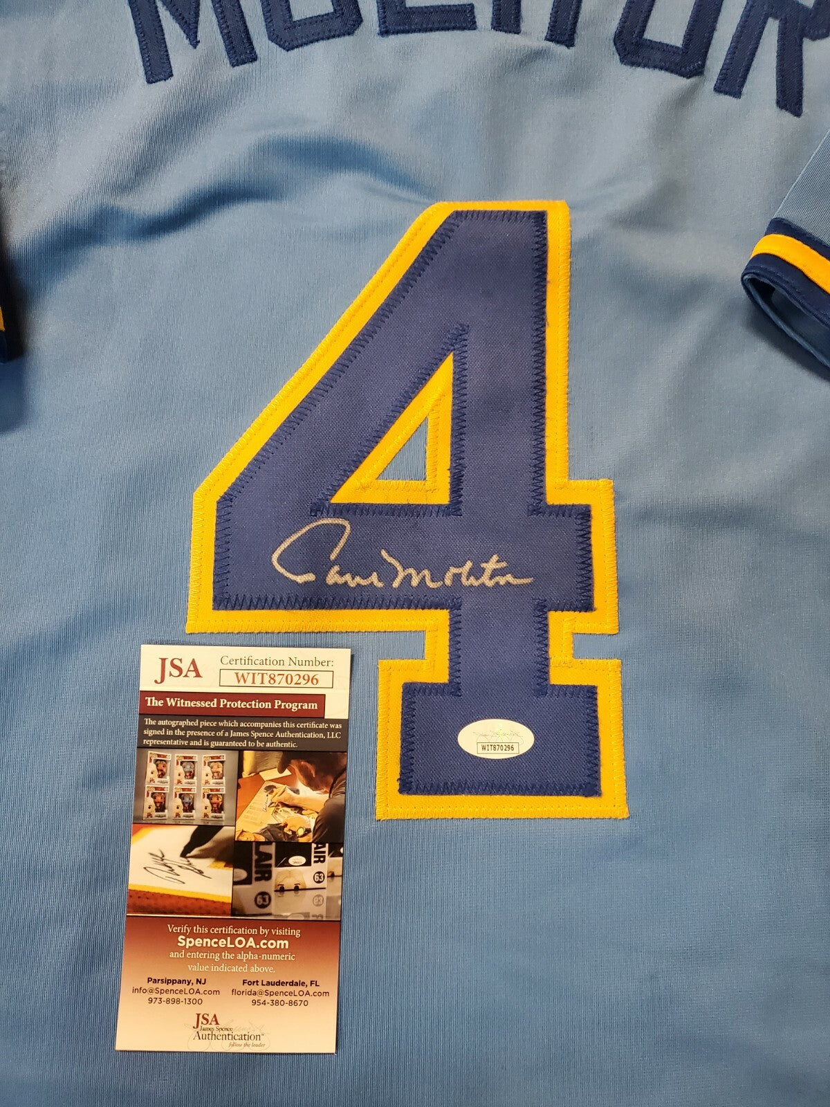 Milwaukee Brewers Paul Molitor Autographed Signed Jersey Jsa Coa
