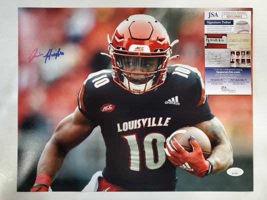 Louisville Cardinals Javian Hawkins Autographed 11X14 Photo Jsa Coa