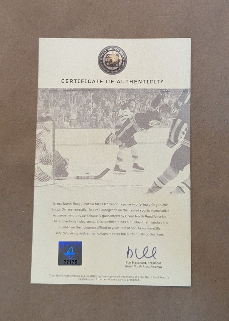 Suede Framed Boston Bruins Bobby Orr Autographed Signed Jersey Gnr Coa