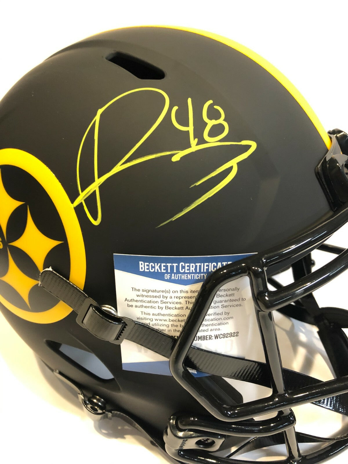 Bud Dupree Signed Pittsburgh Steelers Full Size Eclipse Rep Helmet Beckett Coa