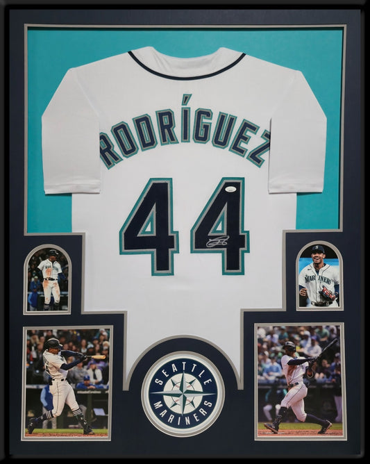 Framed Seattle Mariners Julio Rodriguez Autographed Signed Jersey Jsa Coa