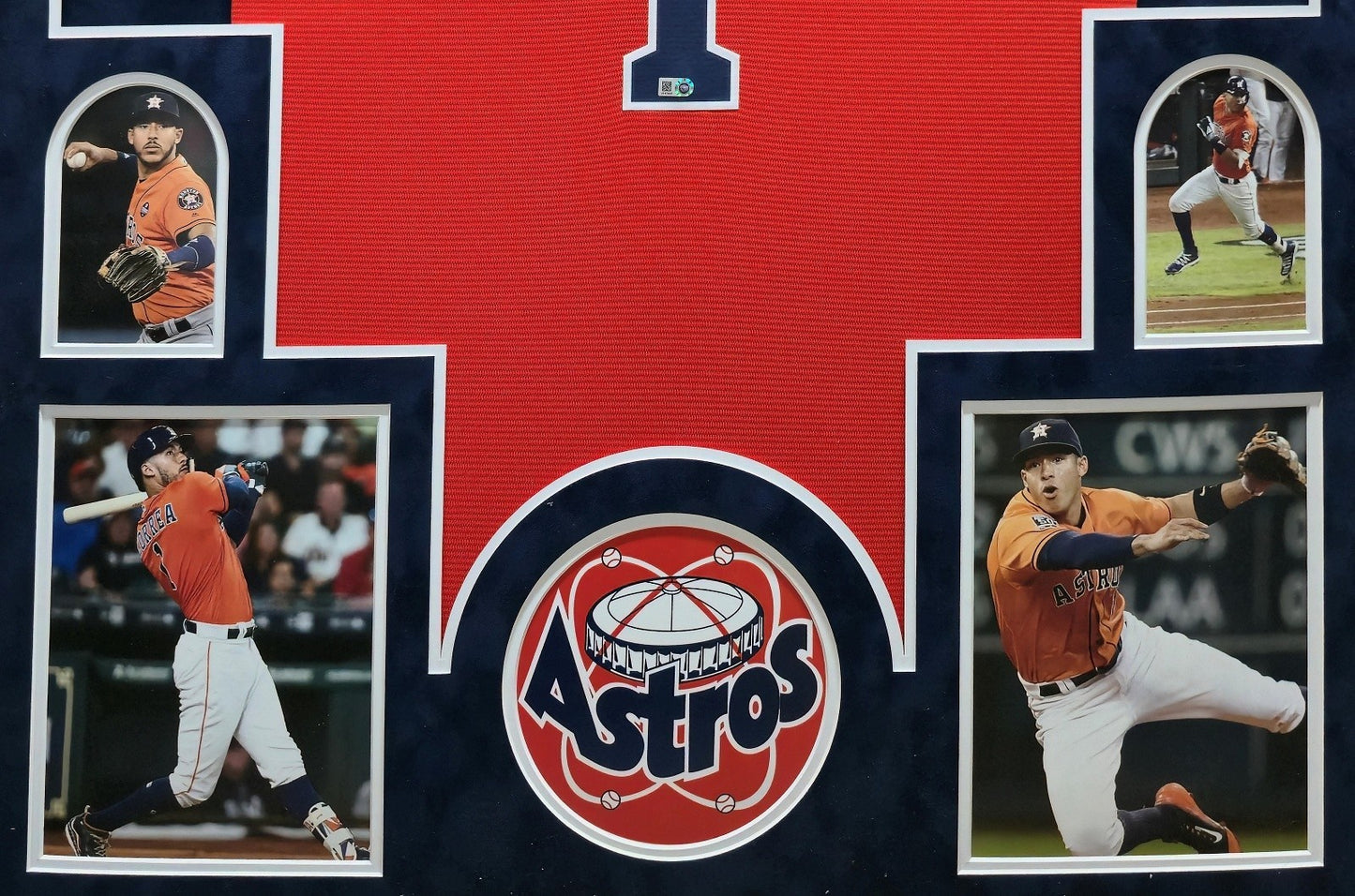 Suede Framed Houston Astros Carlos Correa Autographed Signed Jersey Mlb Holo