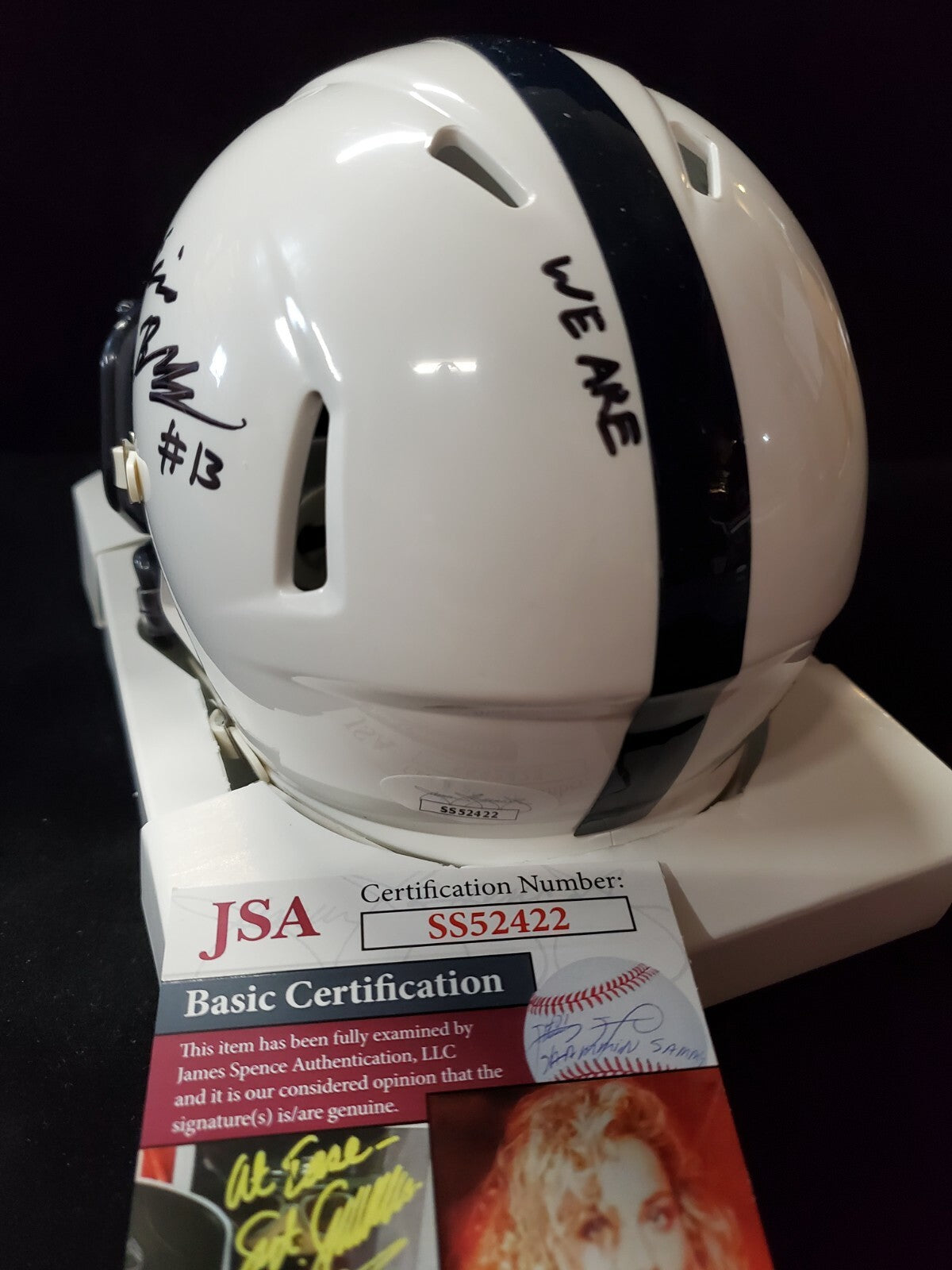 Penn State Nittany Lions Ellis Brooks Autographed Signed Mini Helmet Jsa Coa