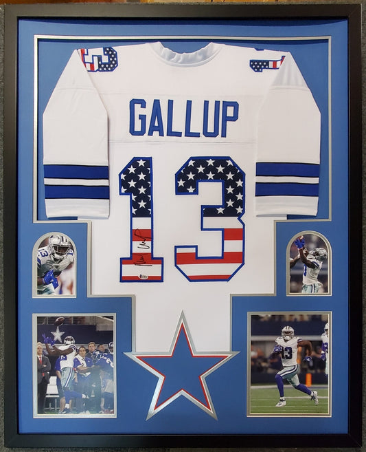 Framed Dallas Cowboys Michael Gallup Autographed Signed Jersey Beckett Coa