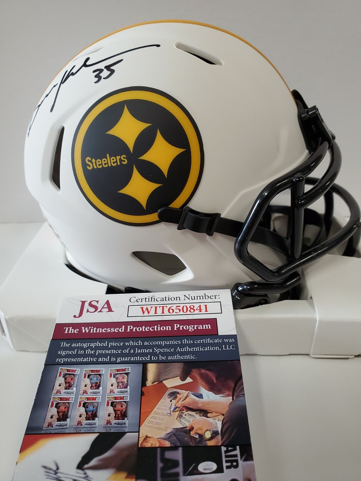 Pittsburgh Steelers Dan Kreider Autographed Signed Lunar Mini Helmet Jsa Coa