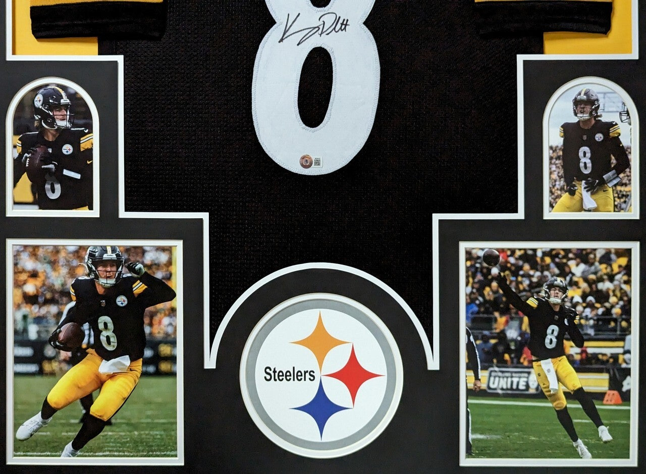 Framed Pittsburgh Steelers Kenny Pickett Autographed Signed Jersey Beckett Holo