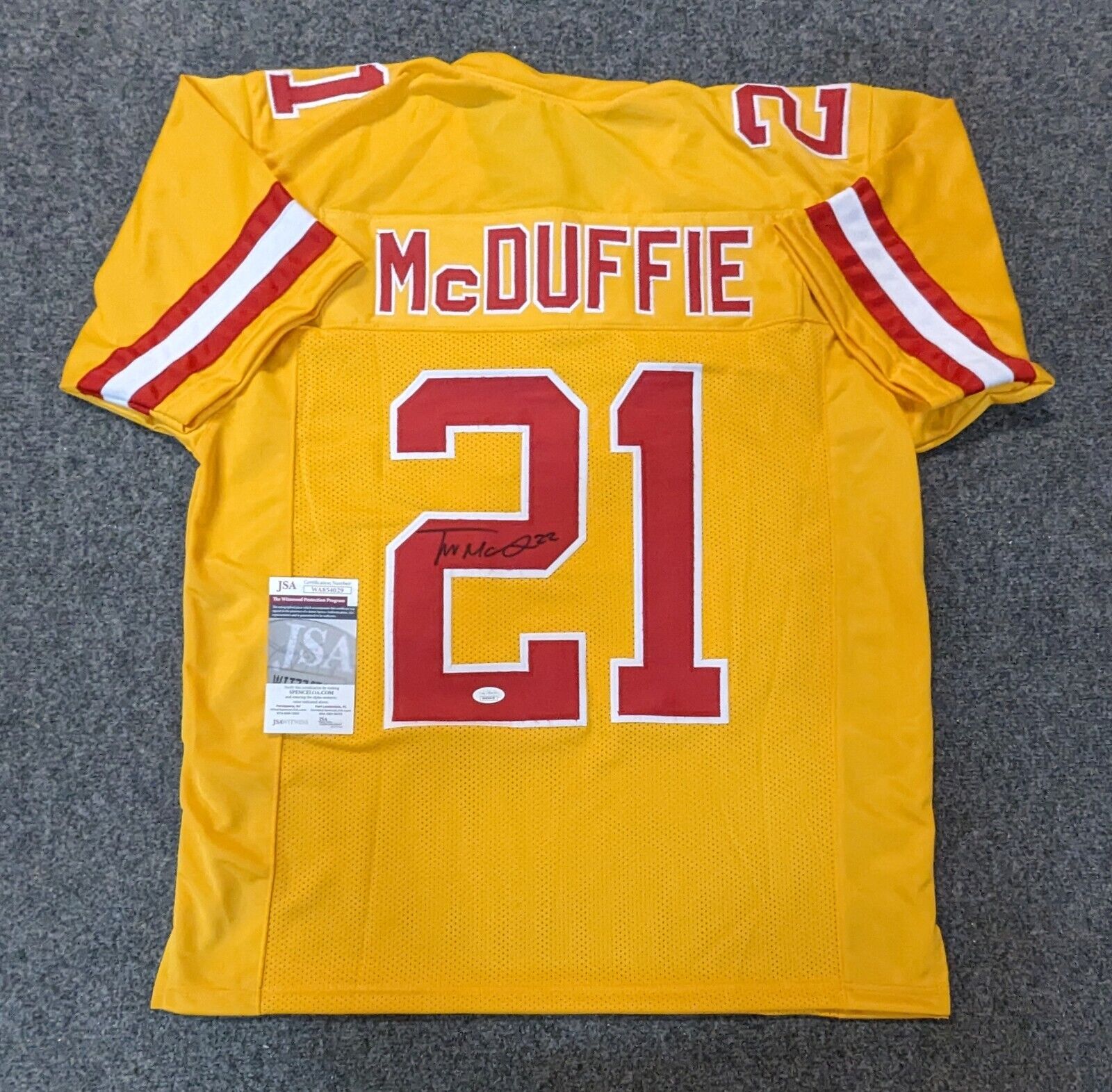 MVP Authentics Kansas City Chiefs Trent Mcduffie #21 Autographed Signed Jersey Beckett Holo 90 sports jersey framing , jersey framing