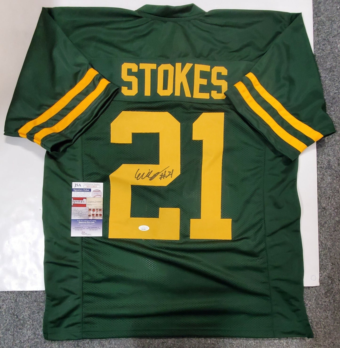 Green Bay Packers Eric Stokes Autographed Signed Jersey Jsa Coa