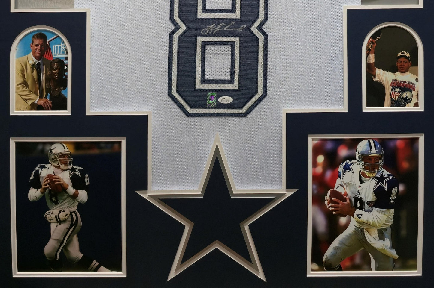 Framed Dallas Cowboys Troy Aikman Autographed Signed Jersey Jsa Coa