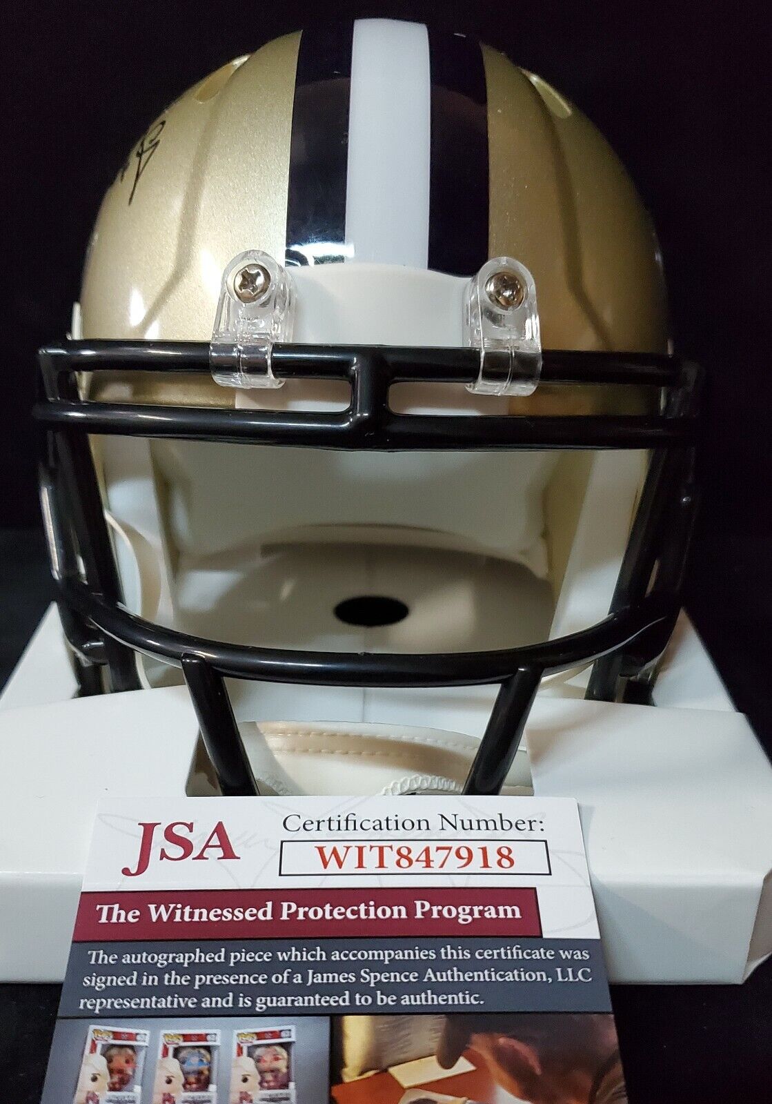 MVP Authentics New Orleans Saints Marques Colston Signed Speed Mini Helmet Jsa Coa 108 sports jersey framing , jersey framing