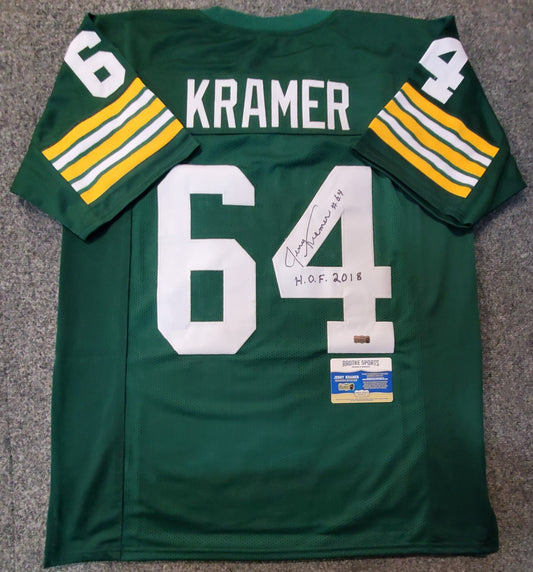 Green Bay Packers Jerry Kramer Autographed Signed Inscribed Jersey Radtke Coa