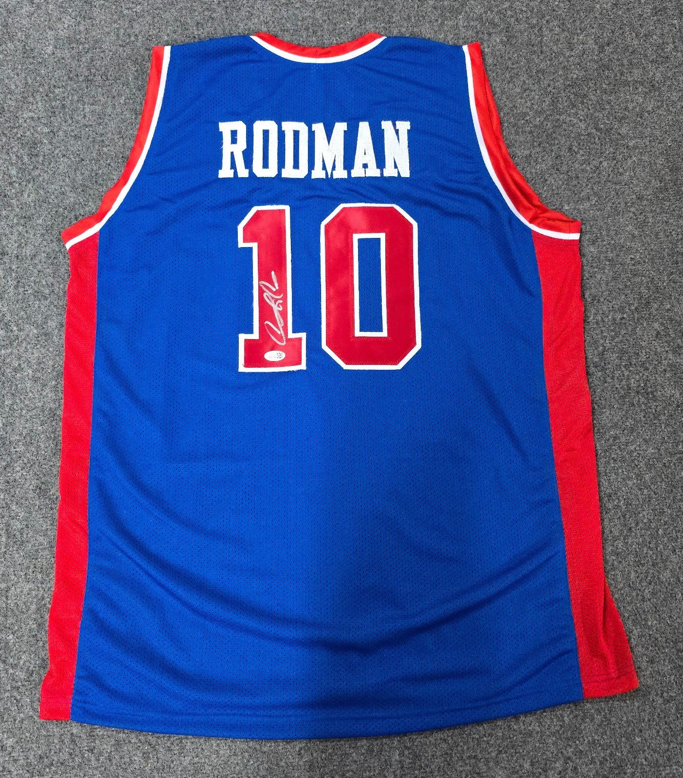 Detroit Pistons Dennis Rodman Autographed Signed Jersey Jsa Holo
