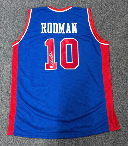 Detroit Pistons Dennis Rodman Autographed Signed Jersey Jsa Holo