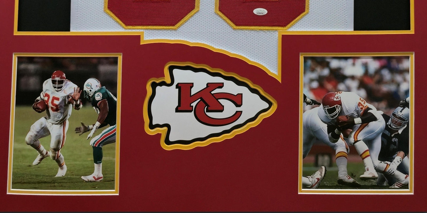 Framed Kansas City Chiefs Christian Okoye Autographed Signed Jersey Jsa Coa