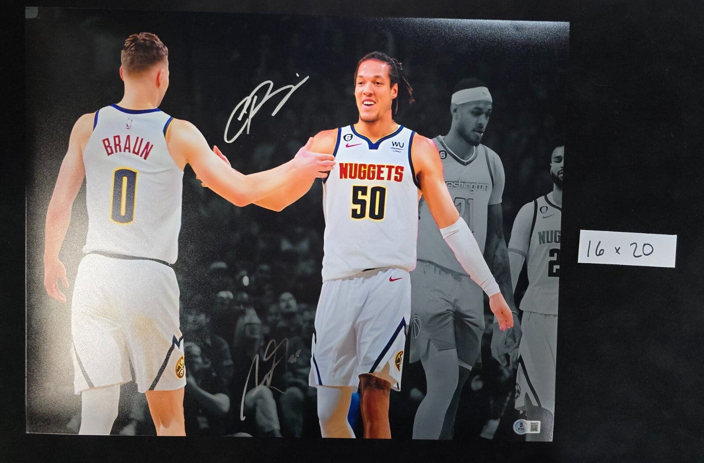 Denver Nuggets Gordon & Braun Dual Autographed 16X20 Photo Beckett Holo