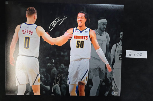 Denver Nuggets Gordon & Braun Dual Autographed 16X20 Photo Beckett Holo