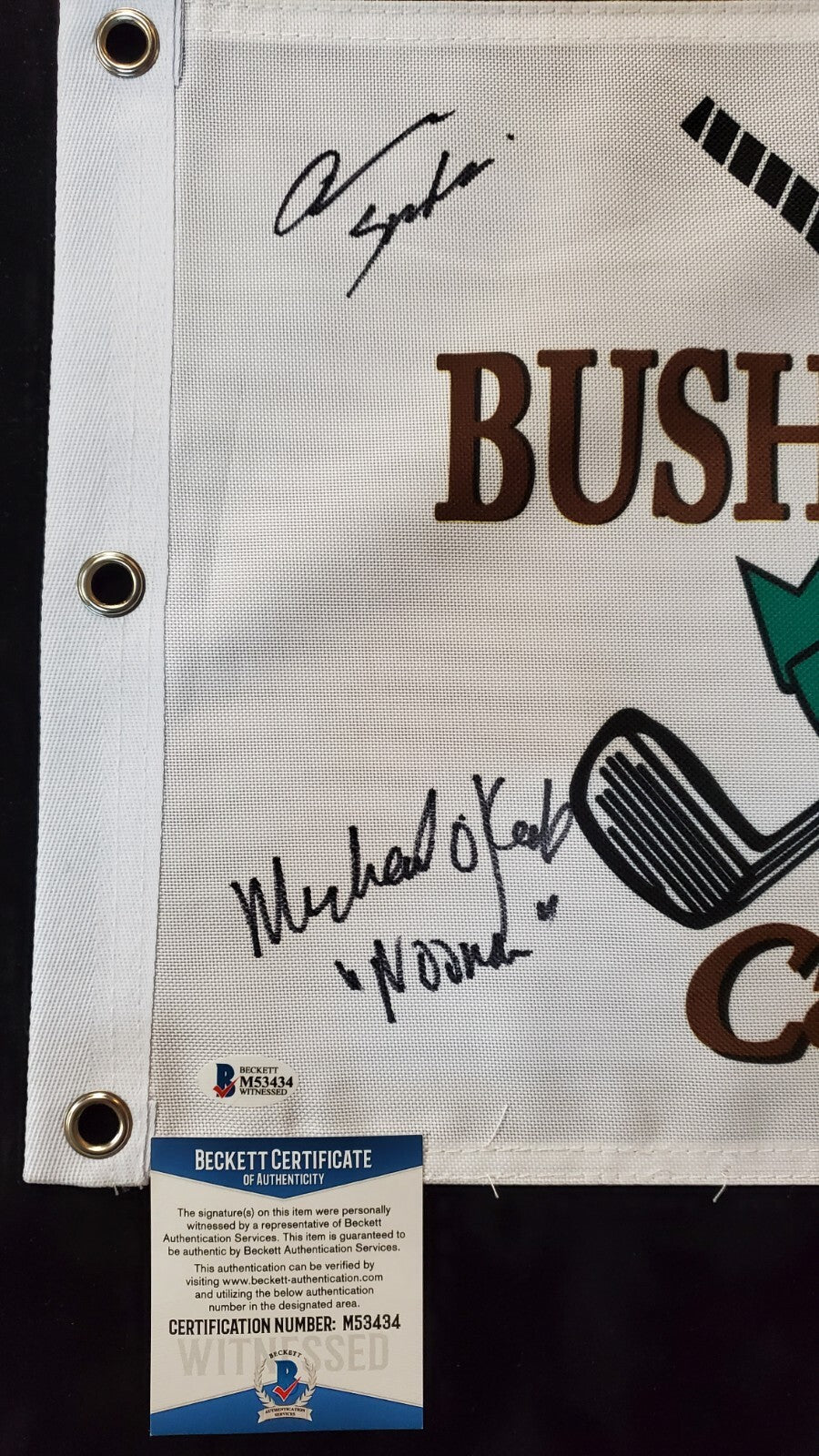 Chevy Chase, Cindy Morgan, O'keefe, Barmon Signed Caddyshack Golf Flag Jsa Coa