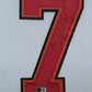 Suede Framed Tampa Bay Buccaneers Bucky Irving Autographed Jersey Beckett Holo