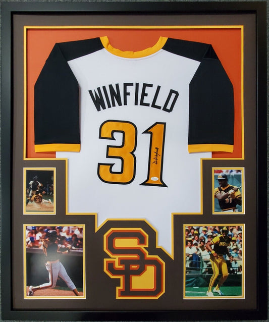 MVP Authentics Framed San Diego Padres Dave Winfield Autographed Signed Jersey Jsa Coa 449.10 sports jersey framing , jersey framing
