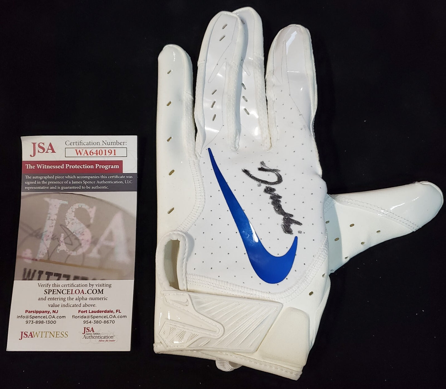 Denver Broncos Damarri Mathis Autographed Signed Glove Jsa Coa