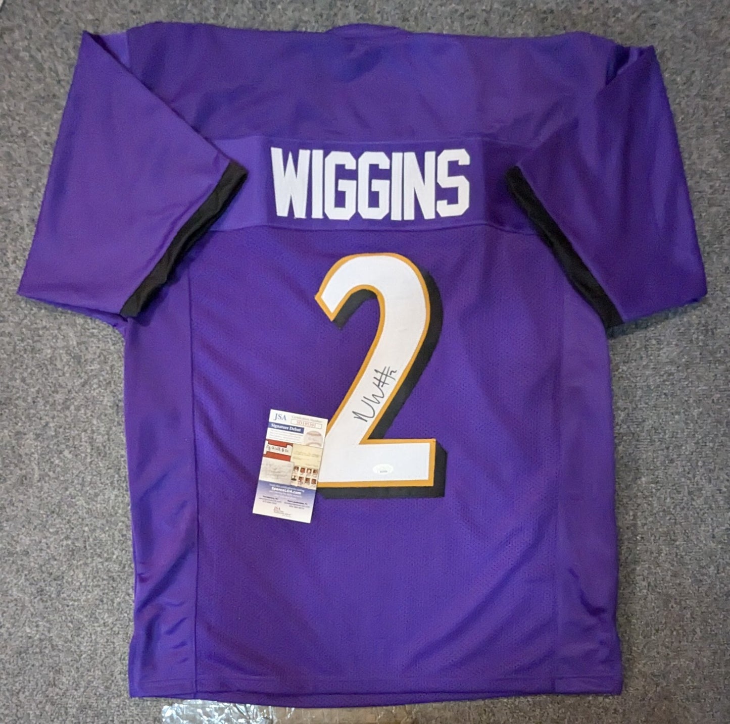 Baltimore Ravens Nate Wiggins Autographed Signed Jersey Jsa Coa
