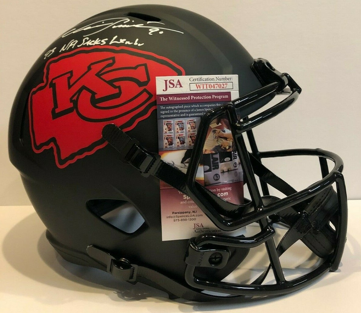 Neil Smith Signed Inscribed Kc Chiefs Eclipse Replica Full Size Helmet Jsa Coa