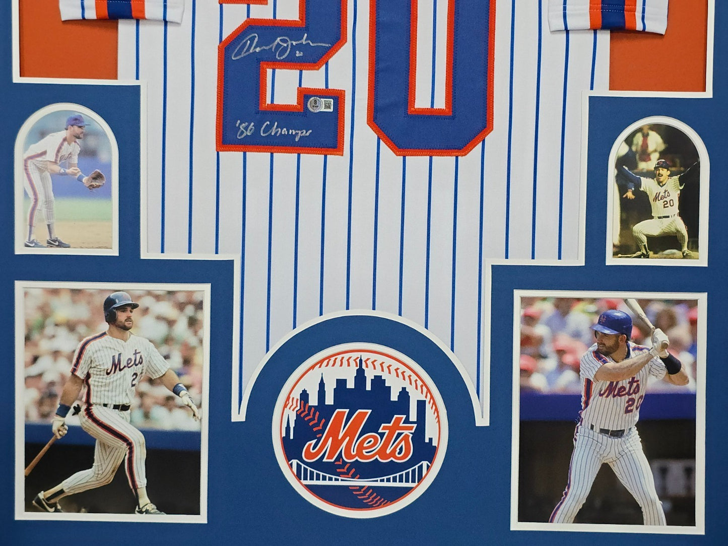 Framed Howard Johnson Autographed Signed N.Y. Mets Jersey Beckett Holo
