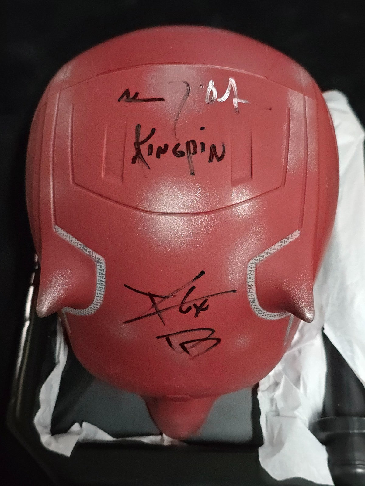 Charlie Cox / Vincent D'onofrio Signed Official Daredevil Cowl W/Stand Jsa Coa