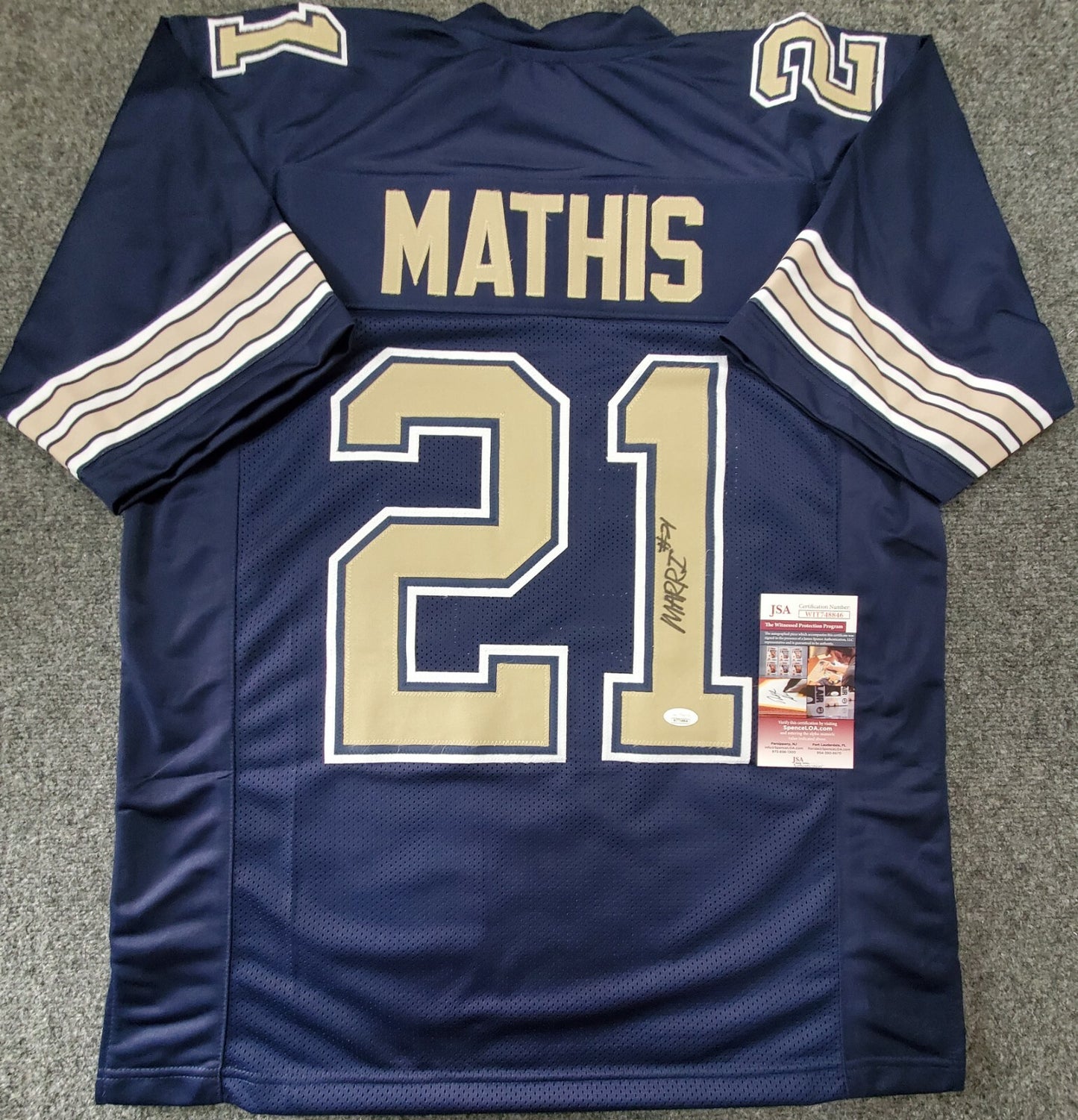 Pitt Panthers Damarri Mathis Autographed Signed Jersey Jsa Coa