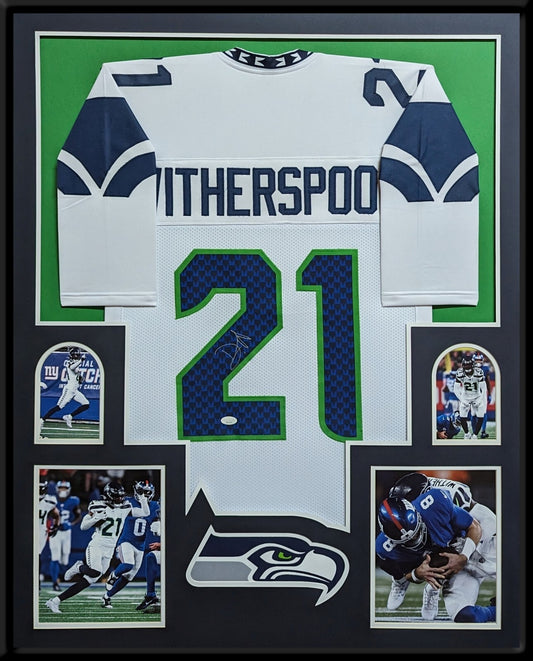 Framed Seattle Seahawks Devon Witherspoon Autographed Signed Jersey Jsa Coa