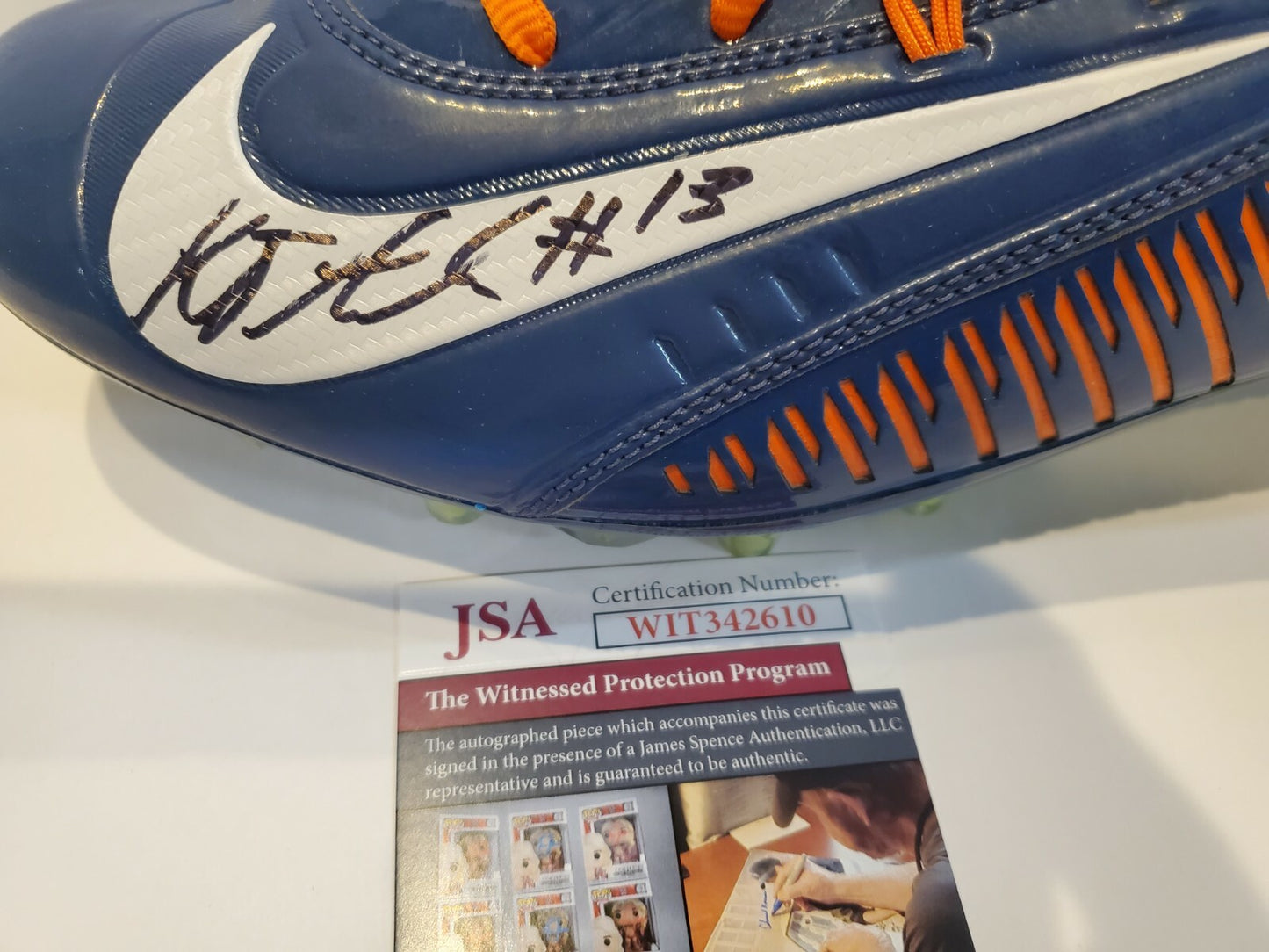 Denver Broncos Kj Hamler Autographed Signed Nike Cleat Jsa Coa