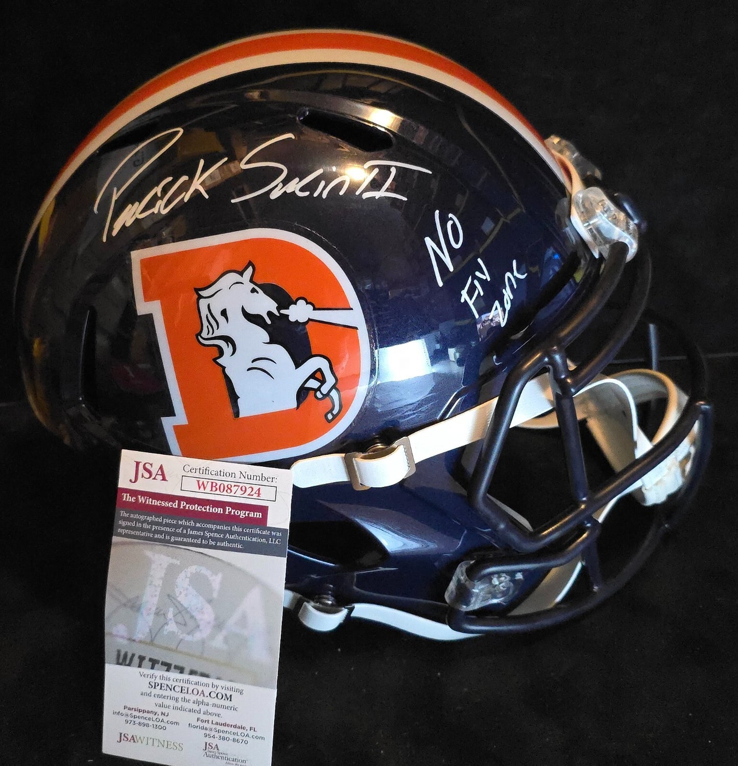 Denver Broncos Pat Surtain Ii Signed Insc Retro Replica Full Size Helmet Jsa