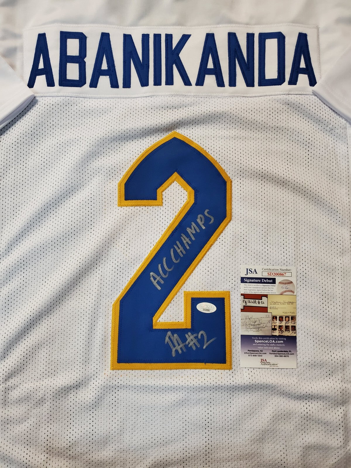 Pitt Panthers Israel "Izzy" Abanikanda Autographed Inscribed Jersey Jsa Coa