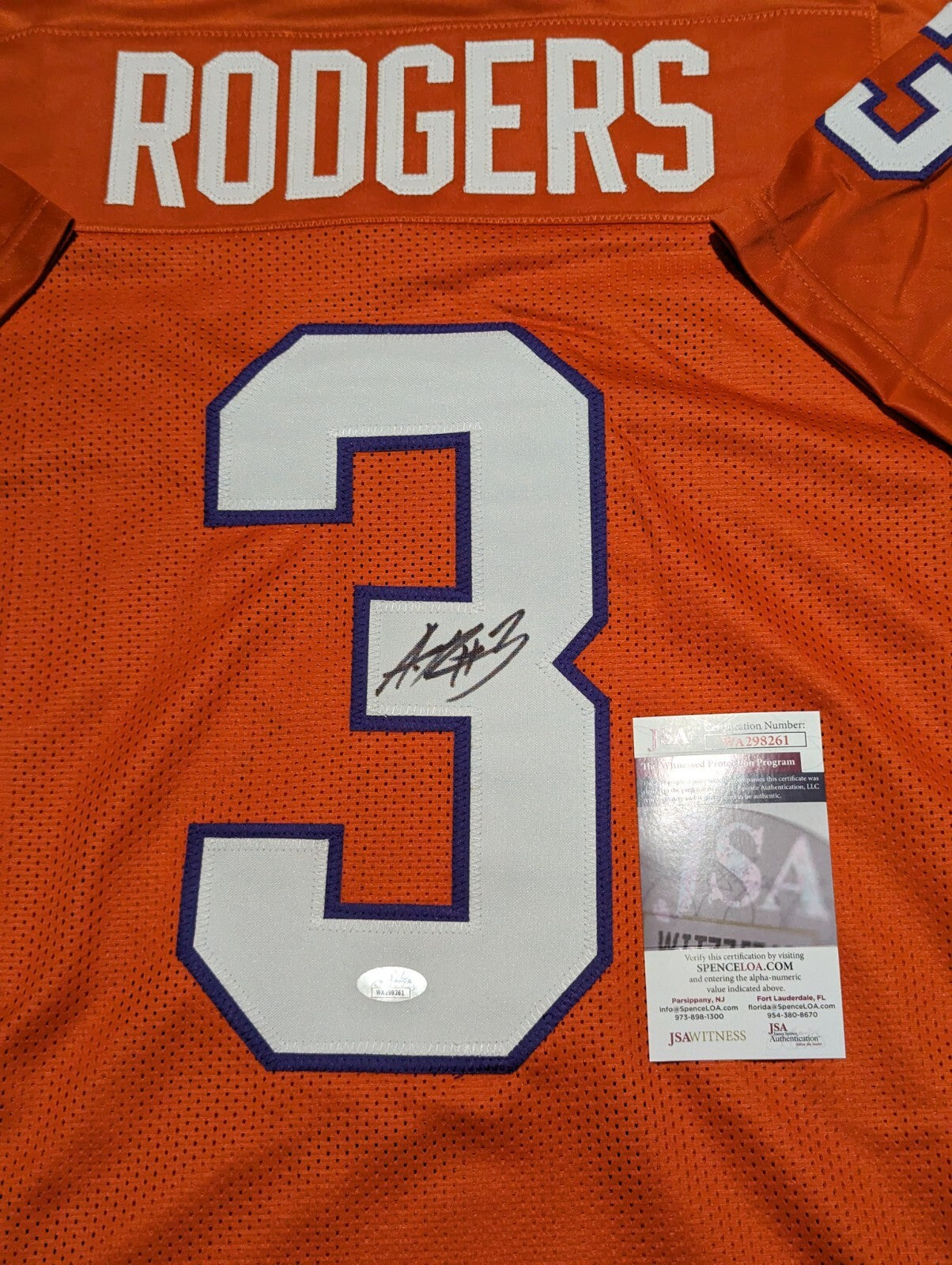 Clemson Tigers Amari Rodgers Autographed Signed Jersey Jsa  Coa