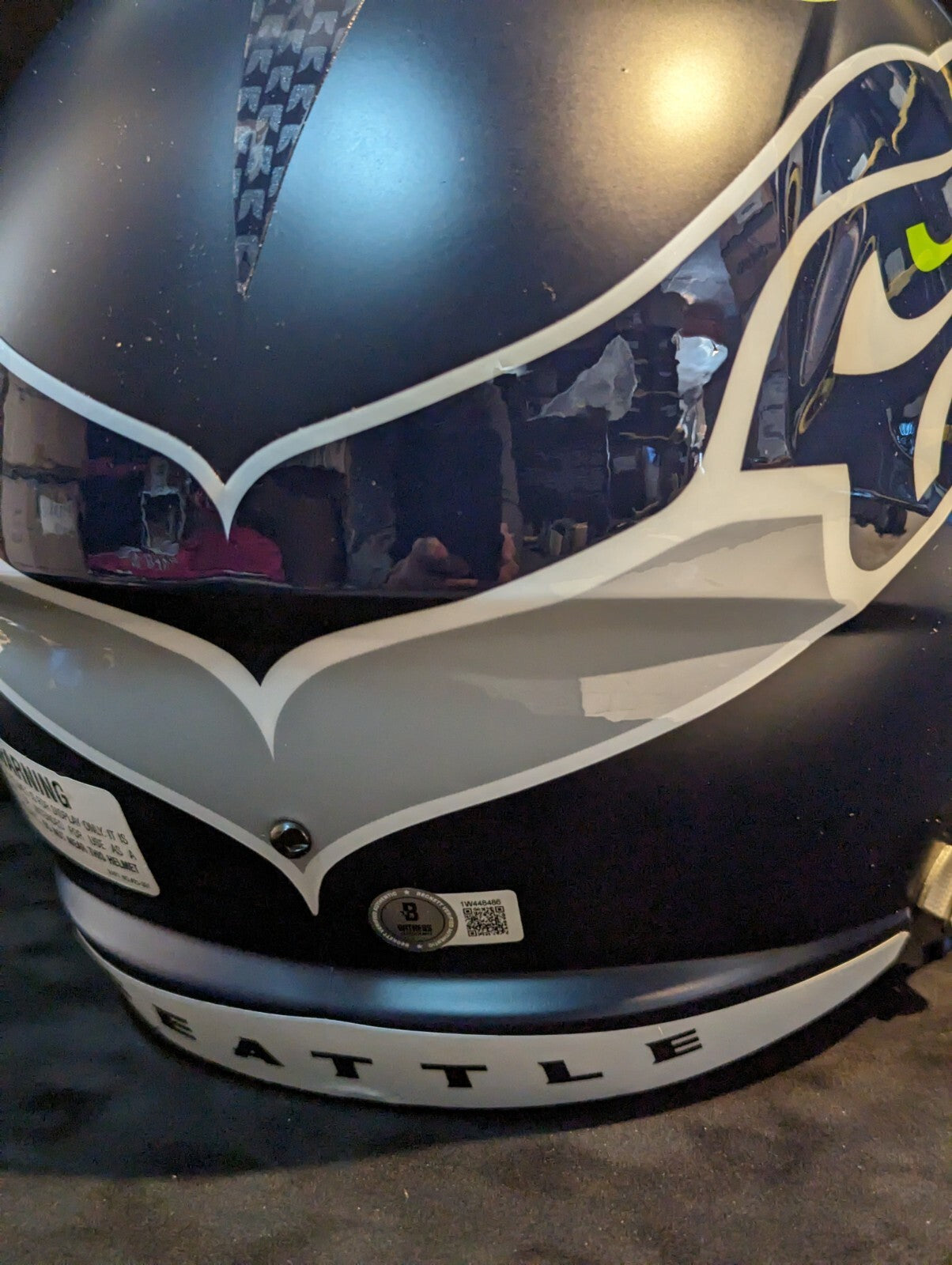 Seattle Seahawks Devon Witherspoon Full Signature Full Sz Speed Rep Helmet Bas