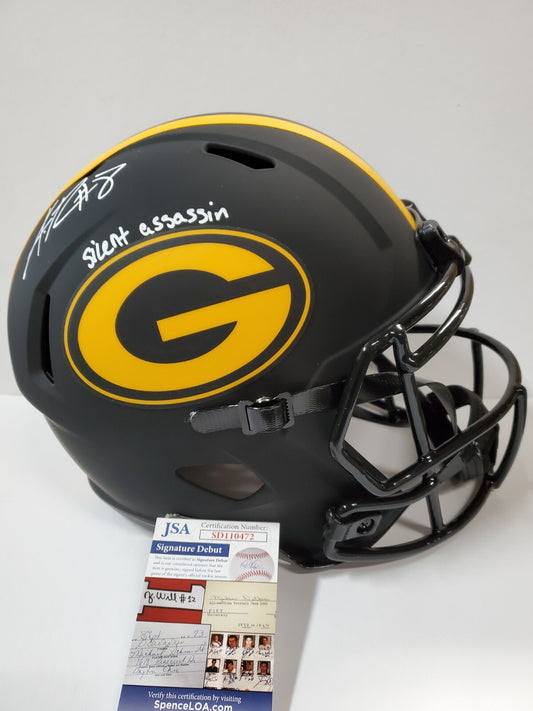 Green Bay Packers Amari Rodgers Signed Insc Full Size Eclipse Rep Helmet Jsa Coa