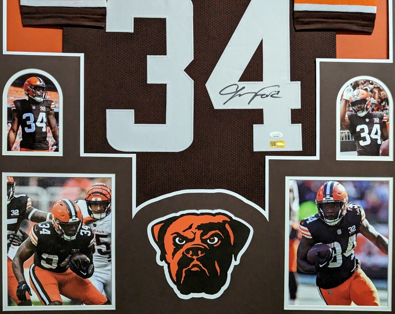 Framed Cleveland Browns Jerome Ford Autographed Signed Jersey Jsa Coa