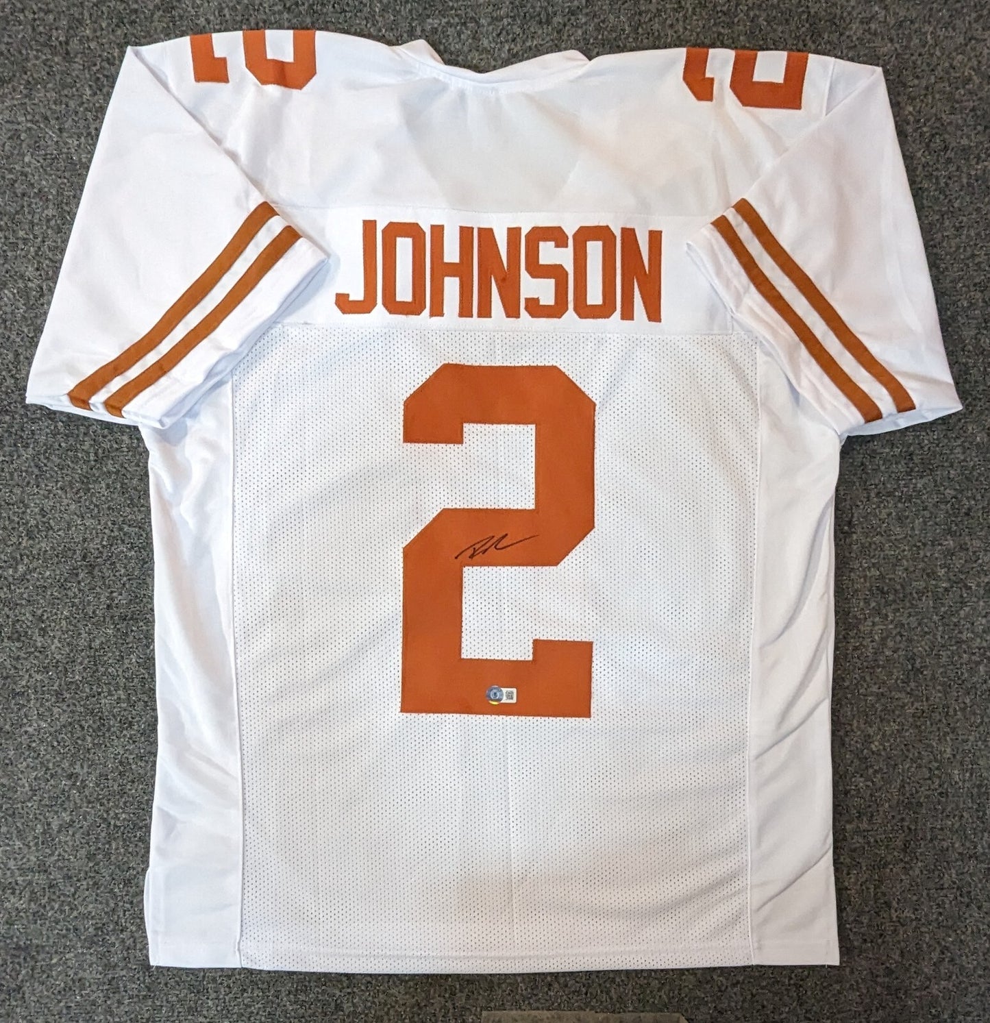 Texas Longhorns Roschon Johnson Signed Autographed Jersey Beckett Holo