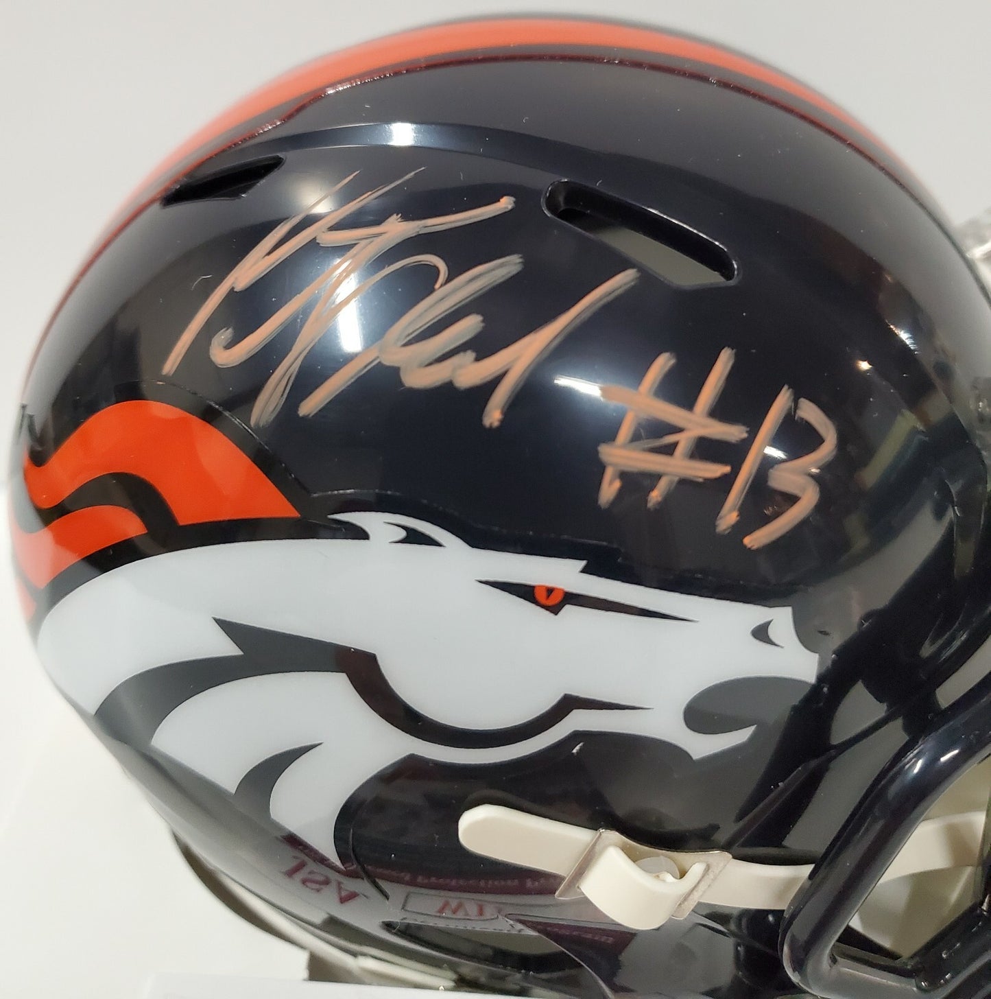 Kj Hamler Autographed Signed Denver Broncos Speed Mini Helmet Jsa Coa
