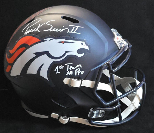 Denver Broncos Pat Surtain Ii Signed Insc Replica Full Size Helmet Beckett