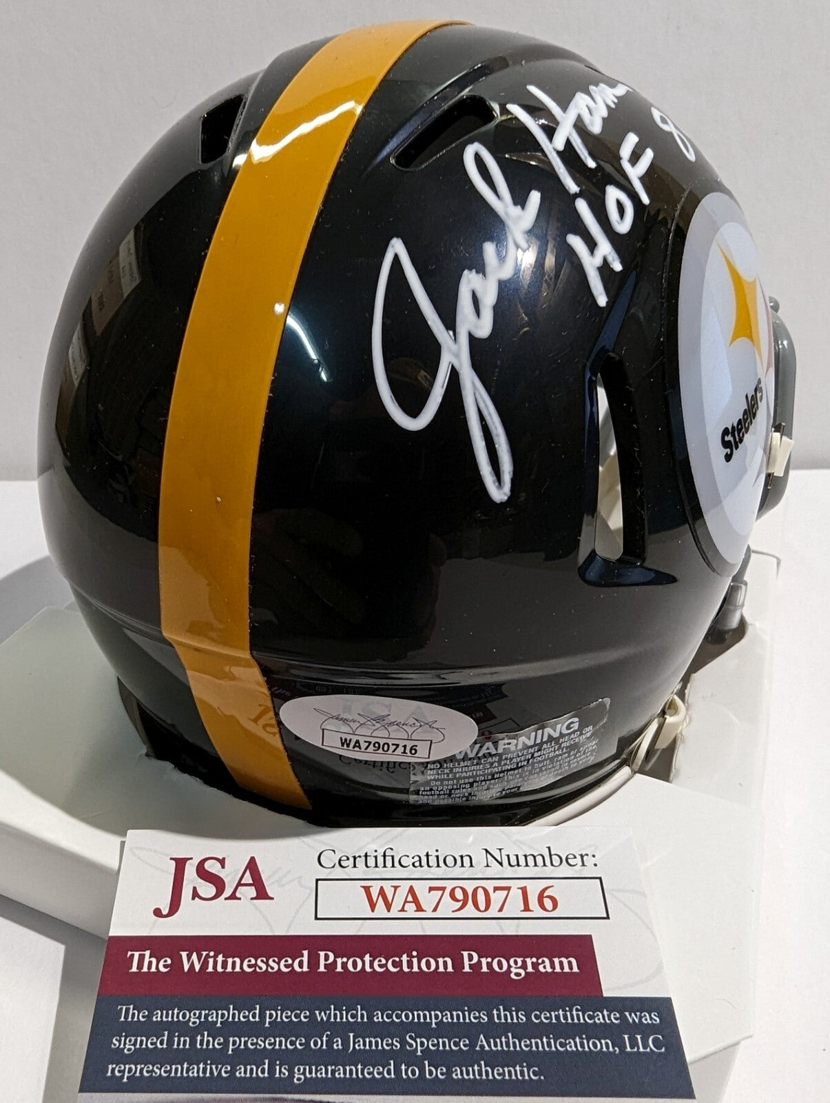 Pittsburgh Steelers Jack Ham Signed Inscribed "Hof 88" Speed Mini Helmet Jsa Coa