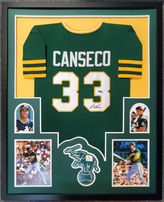 MVP Authentics Framed Jose Canseco Autographed Signed Oakland A's Jersey Jsa Coa 359.10 sports jersey framing , jersey framing