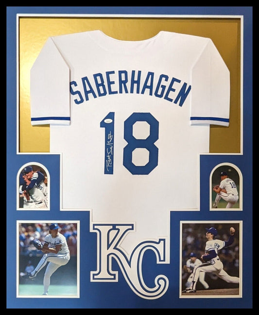 MVP Authentics Framed Kansas City Royals Bret Saberhagen Autographed Signed Jersey Jsa Coa 405 sports jersey framing , jersey framing
