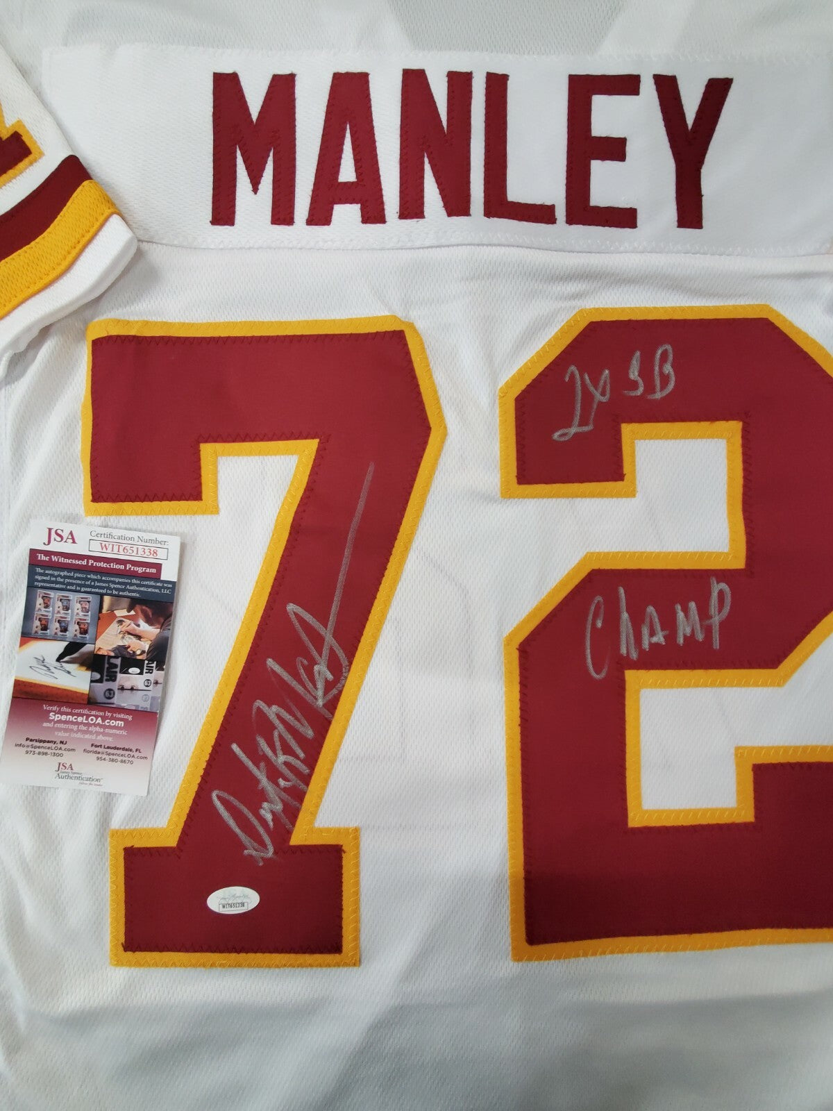 Washington Football Dexter Manley Autographed Inscribed Jersey Jsa Coa
