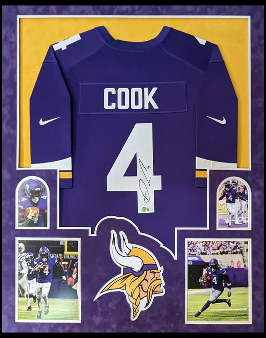 Framed Minnesota Vikings Dalvin Cook Autographed Signed Nike Jersey Beckett Holo