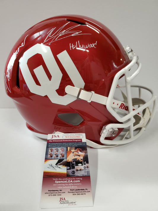 Marquise Brown Autographed Inscribed Oklahoma Sooners Full Sz Rep Helmet Jsa Coa
