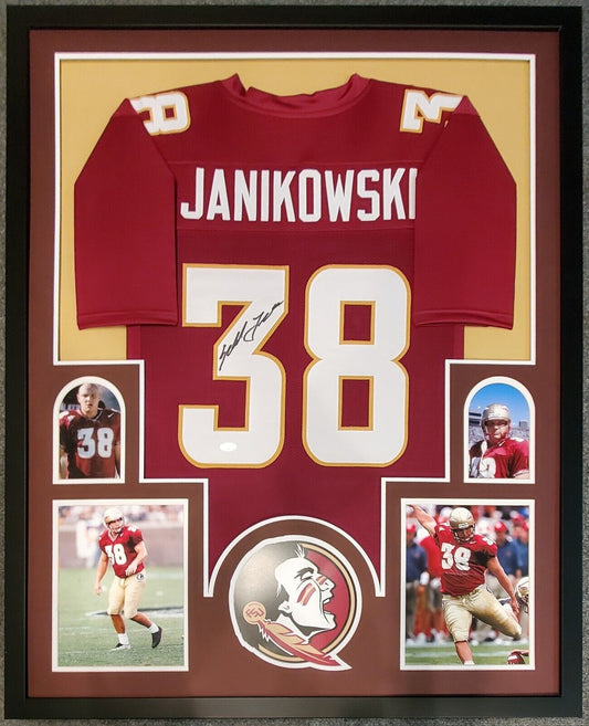 MVP Authentics Framed Florida State Seminoles Sebastian Janikowski Autographed Jersey Jsa Coa 337.50 sports jersey framing , jersey framing