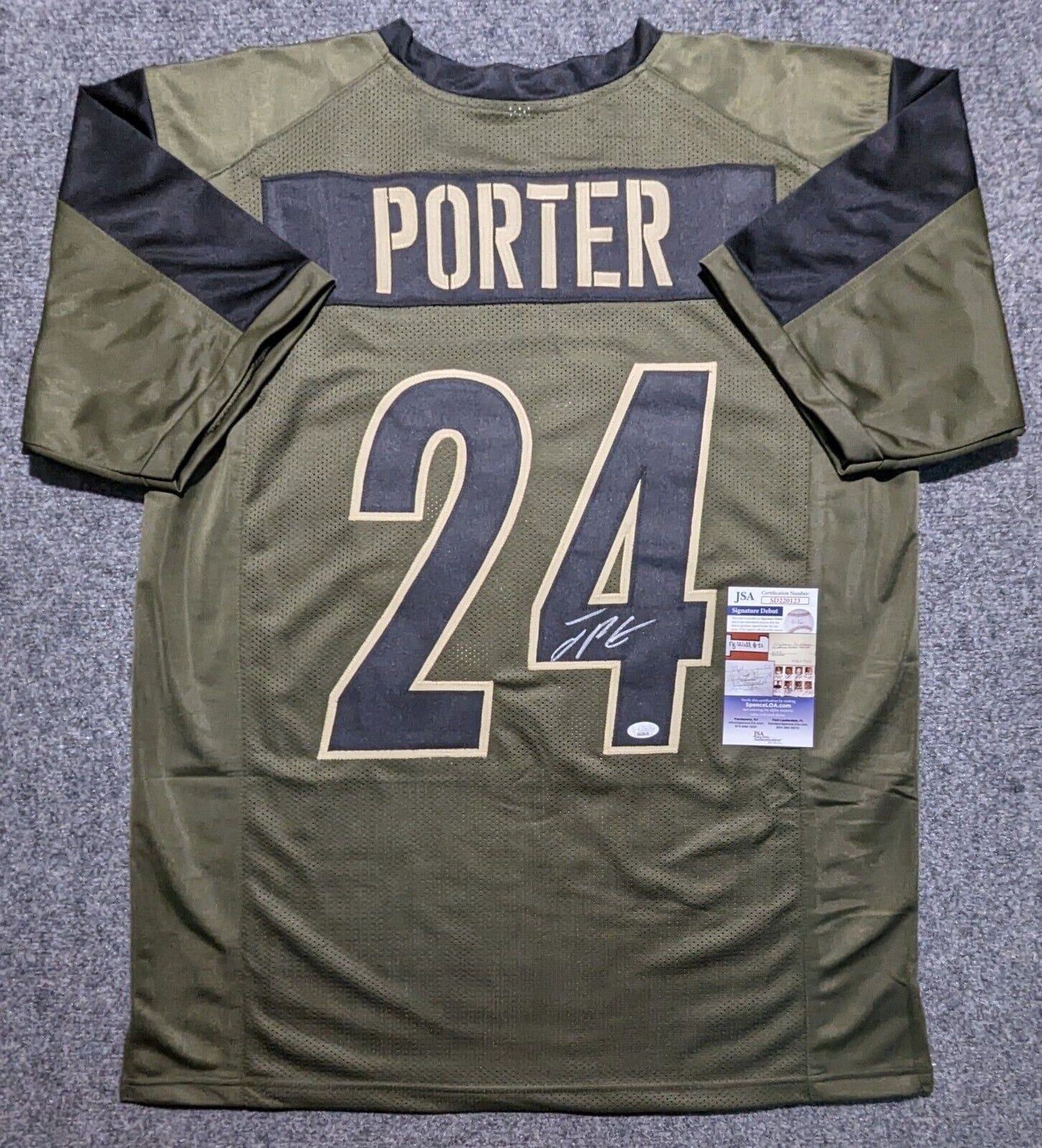 MVP Authentics Pittsburgh Steelers Joey Porter Jr Autographed Signed Salute Jersey Jsa Coa 117 sports jersey framing , jersey framing