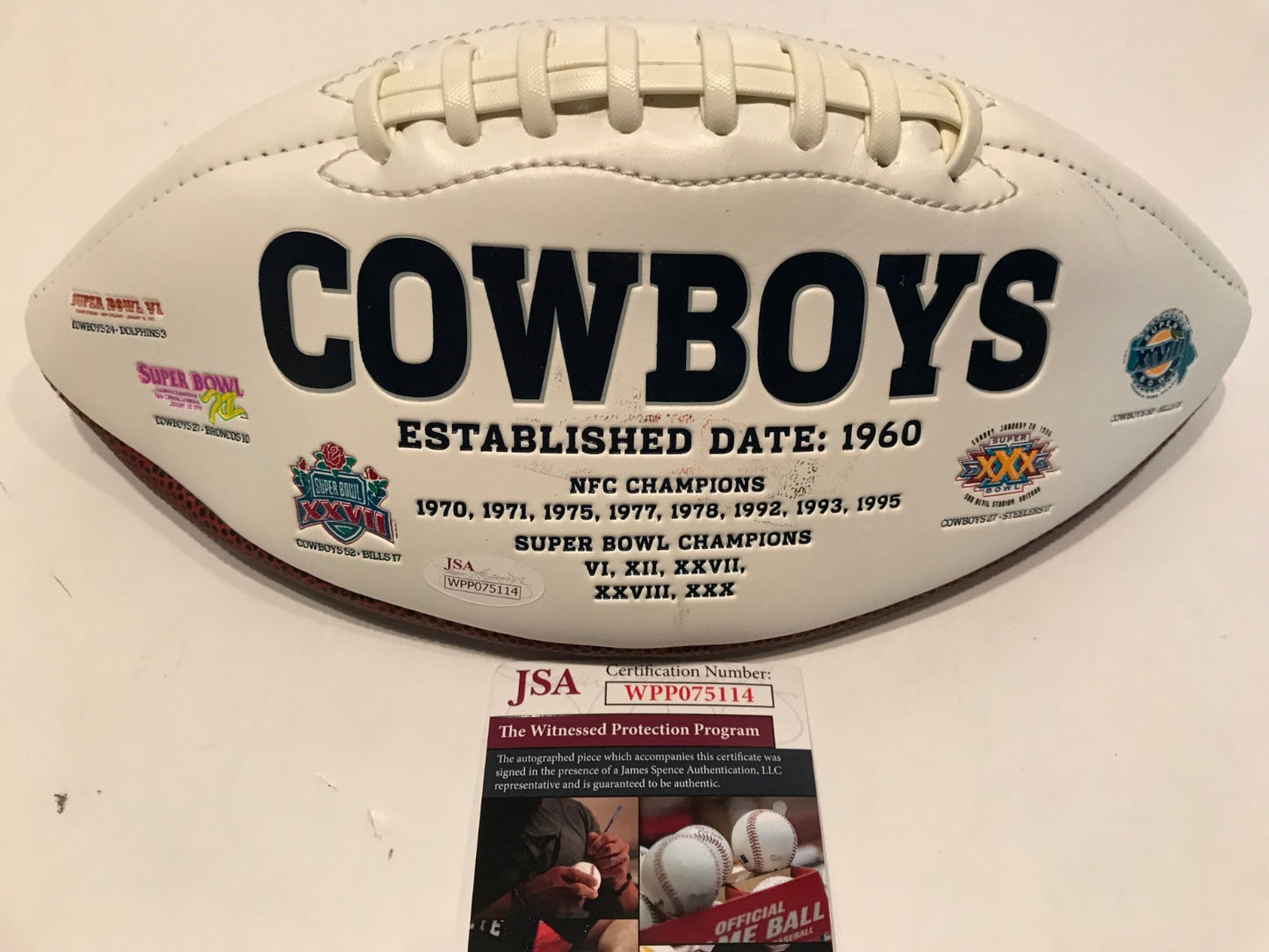 Randy White Autographed Signed Inscribed Dallas Cowboys Logo Football Jsa Coa